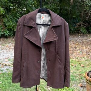 Elegant Brown Men's Pea Coat